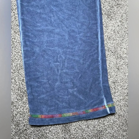 Something Navy Taylor Ruffle Easy Fit Embroidered Boho Lounge Sweatpants Size S - Picture 5 of 8